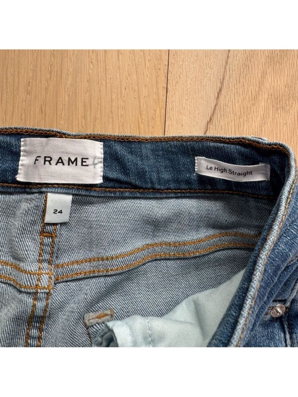 Frame Denim Le High Straight Jeans Medium Wash Size 24 - Picture 3 of 6